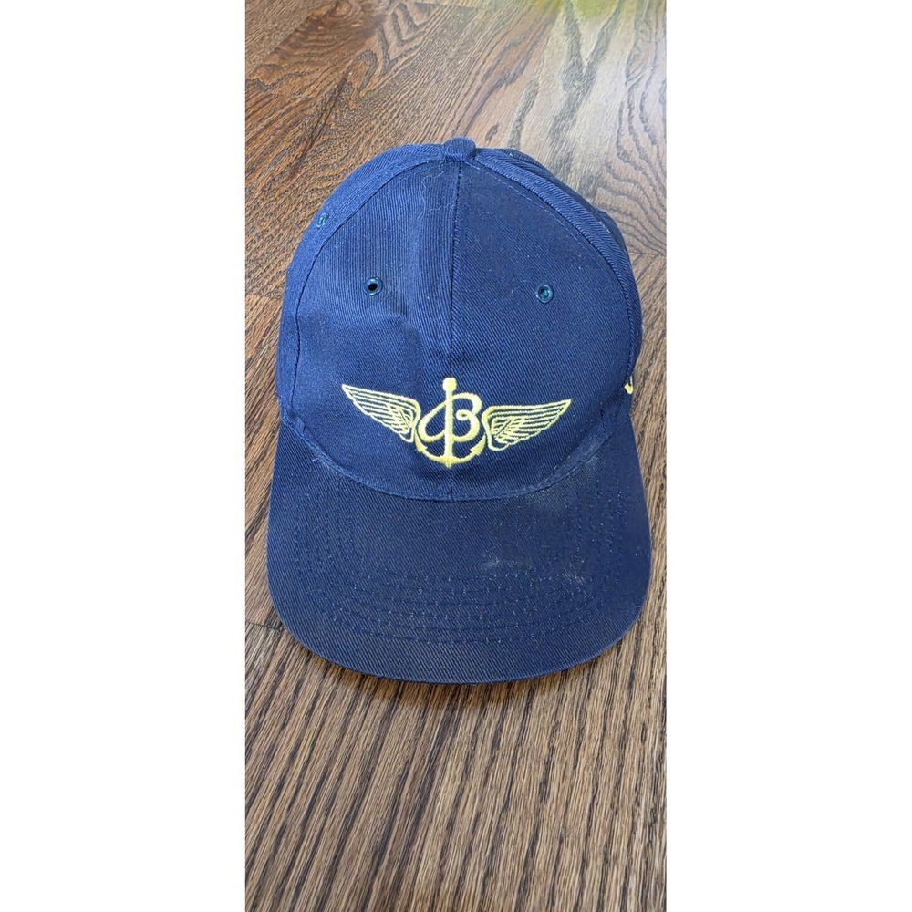 Vintage Breitling Luxury Watch Promotional Snapback Hat Navy Blue 1884 Aviation